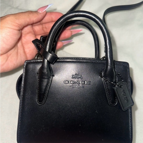 Coach Black Leather Mini Bag - Picture 1 of 3